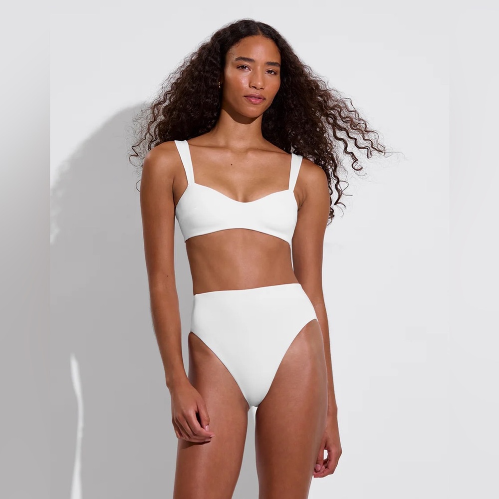 NWT LEFT ON FRIDAY Hi Hi Bikini Bottom ONLY Bathing Suit Coconut White XS $110